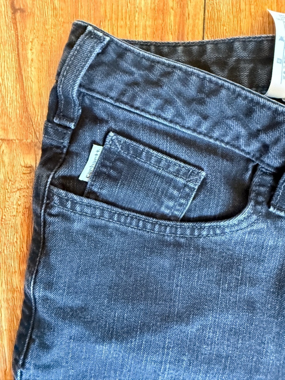 CARHARTT Women’s Black Straight Original Fit Cropped Short Jeans Size 6 - Picture 2 of 10
